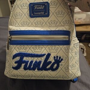 Loungefly Cream and Blue Funko Mini Backpack